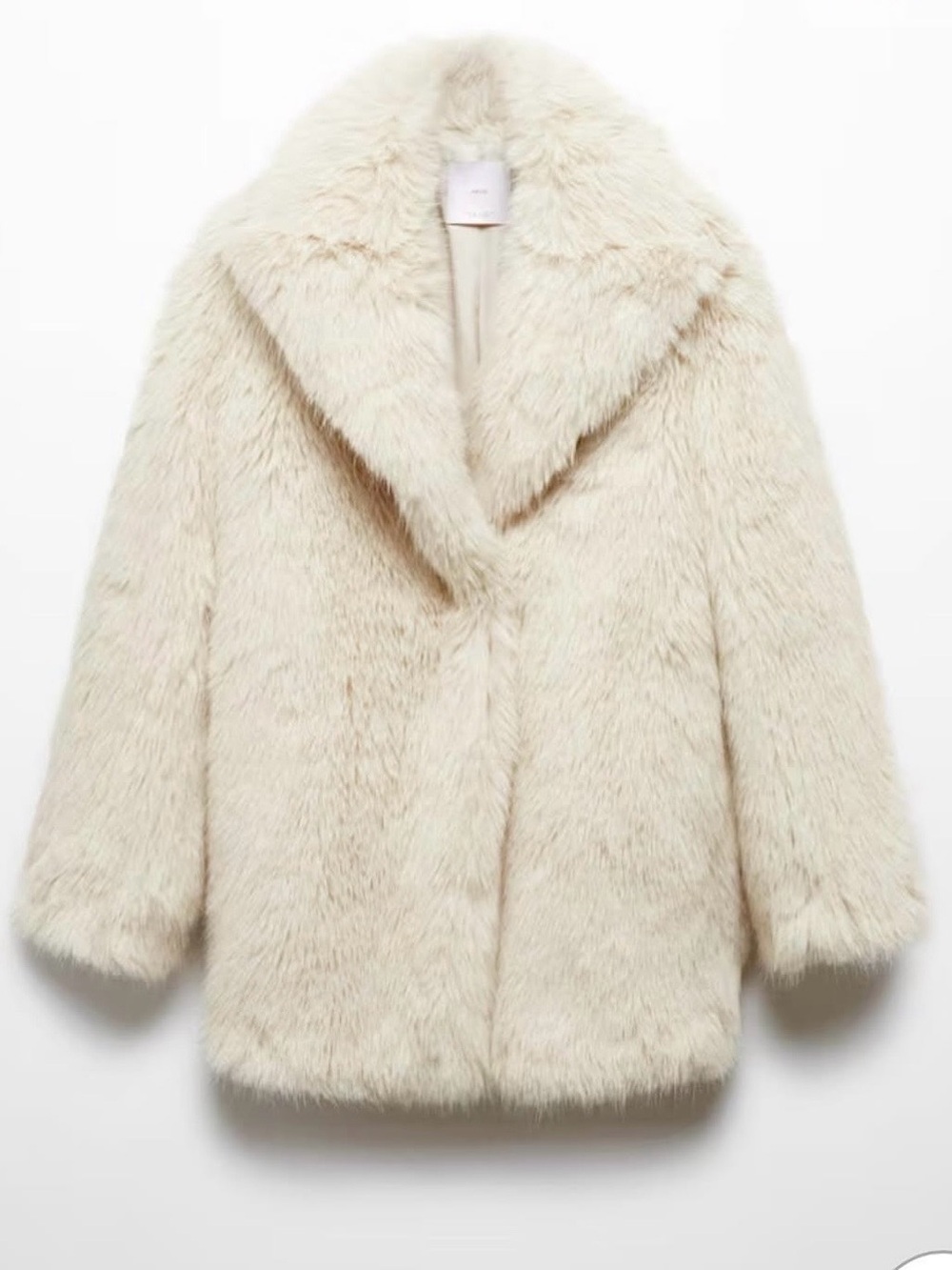 Mango Cream Faux Fur Teddy Jacket